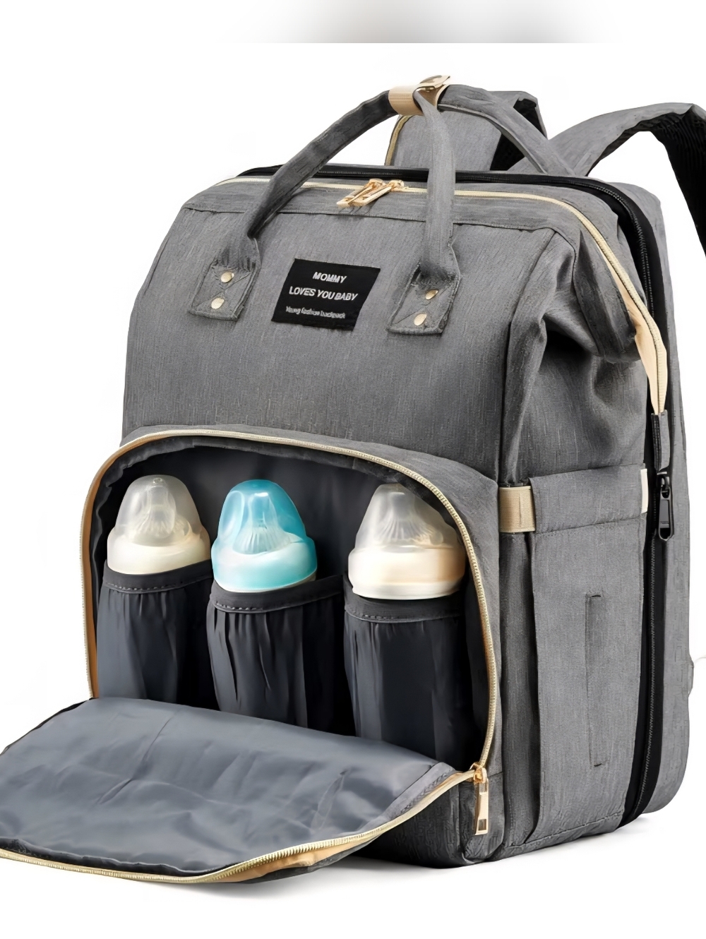 NWT Gray Multi-Pocket Diaper Backpack